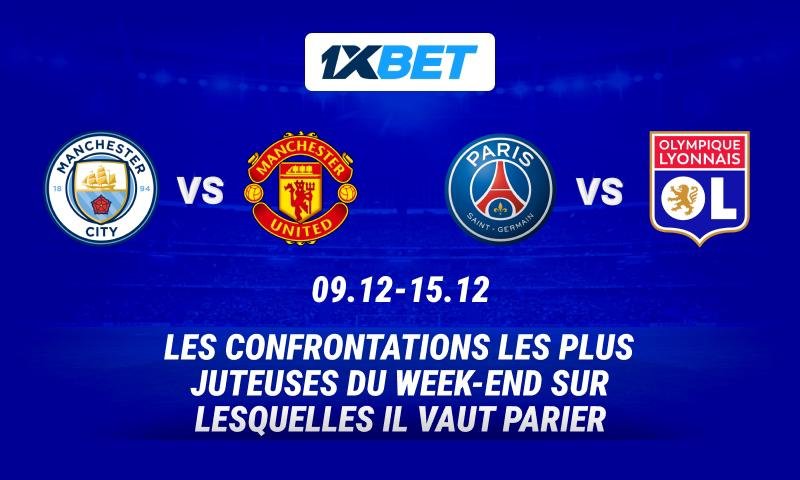 Derby de Manchester et bataille phare de Ligue 1 : pariez sur les chocs les plus déchirants du week-end ! Derby de Manchester et bataille phare de Ligue 1 : pariez sur les chocs les plus déchirants du week-end !