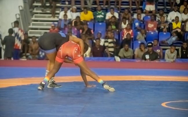 Lutte:Attendus au championnat du monde en Croatie,les Léopards affûtent leurs armes au stade des martyrs. Lutte:Attendus au championnat du monde en Croatie,les Léopards affûtent leurs armes au stade des martyrs.