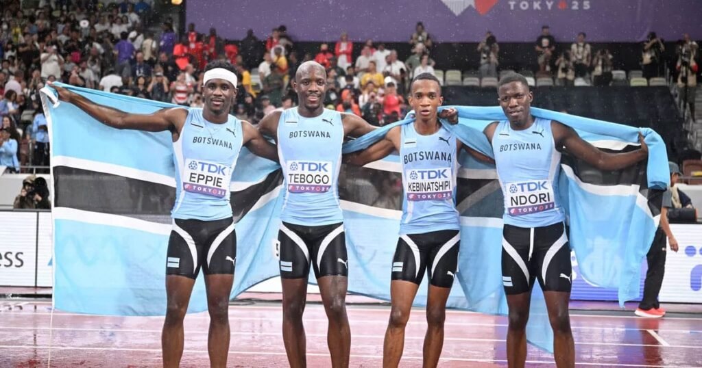 Le Botswana célèbre ses héros du 4×400m