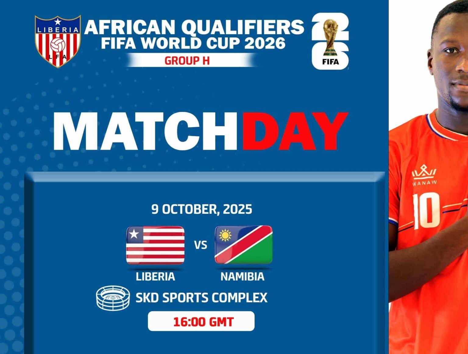 Elim. Coupe du monde 2026 : Où suivre Liberia – Namibie en direct ?
