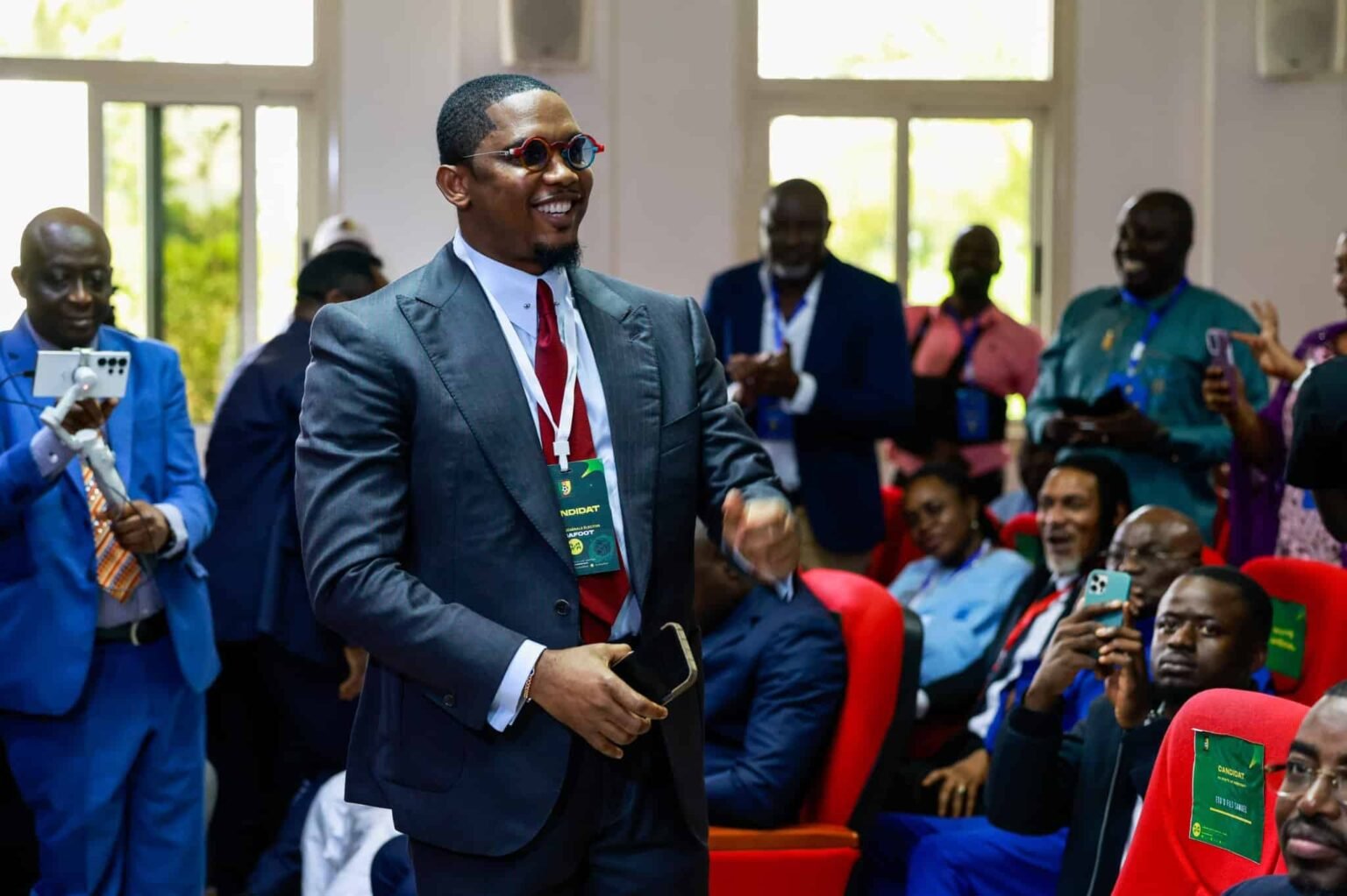 Samuel Eto’o réélu président avec 97 % des voix