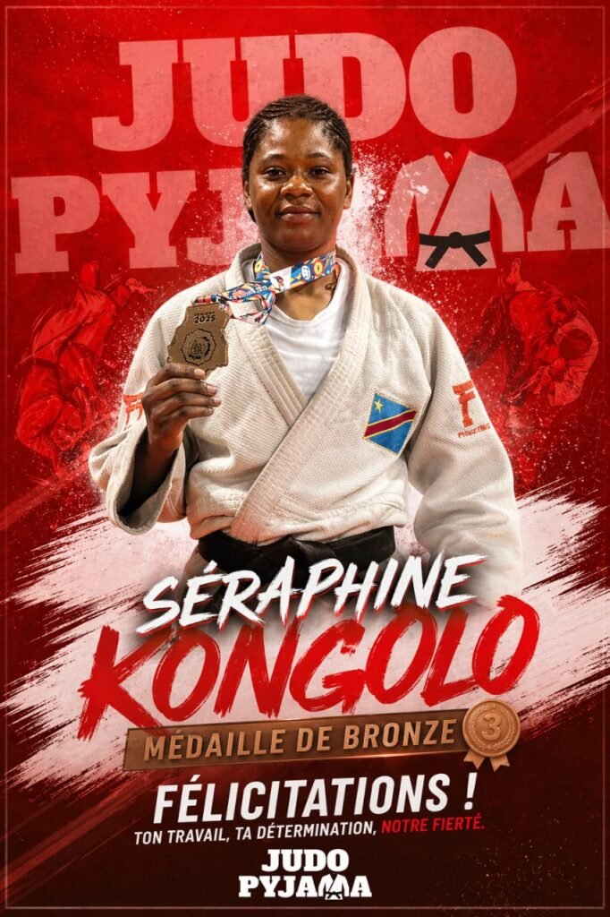 Judo:Séraphine Kongolo arrache la médaille de bronze au championnat d’Afrique au Kenya.