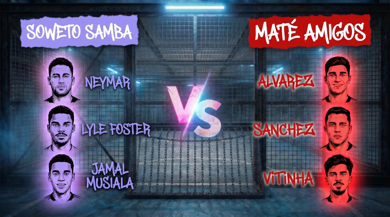 Neymar et les Soweto Samba entrent dans La Cage face au Maté Amigos