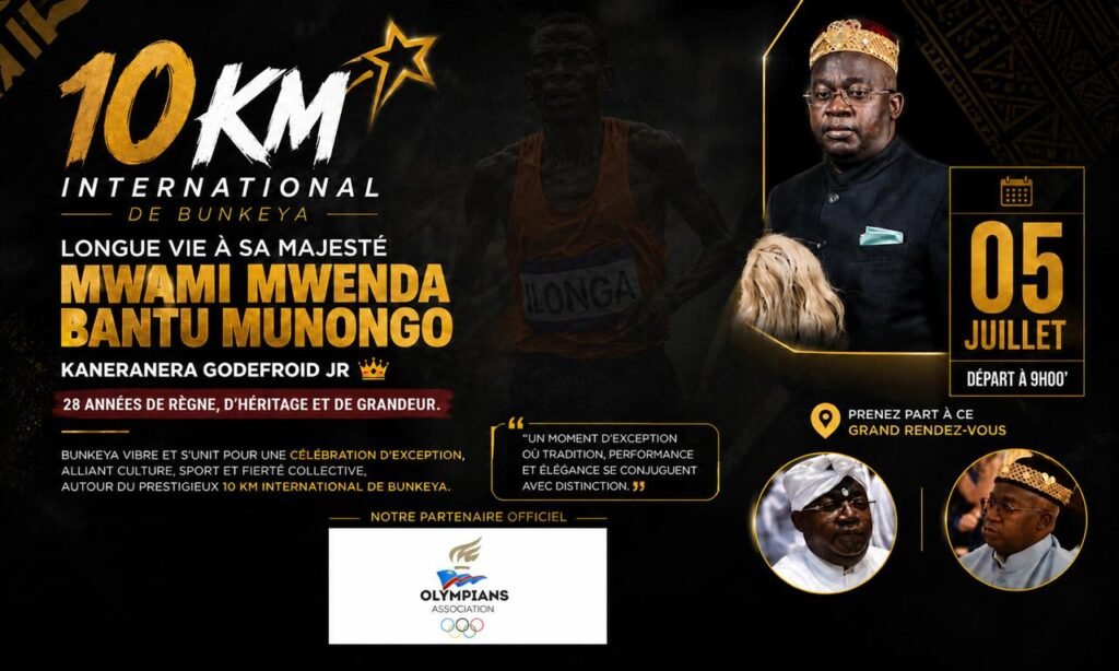 Athlétisme:Pour célébrer les 28 ans de règne sa Majesté Mwami Mwenda Bantu Munongo Kaneranera Godefroid Jr,le 10 km international de Bunkeya est projeté en 2026.